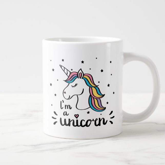 Taza De Café Gigante Unicornio| Soy Unicornio (Derecha)
