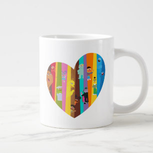 Taza De Café Gigante Uniendo Corazones