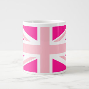 Taza De Café Gigante Union Jack Rosa Profundo