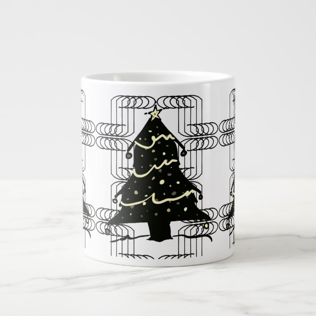 Taza De Café Gigante Unusual Cool Novel Chic Modern Christmas Tree (Frente)