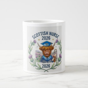 Taza De Café Gigante Vaca Highland Lindo Enfermería Graduación 2026 - C