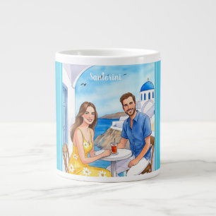 Taza De Café Gigante Vacaciones,Getaway romántica en Santorini