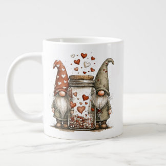 Taza De Café Gigante Valentine Gnome Coffee Mug – Cute Love Jar Design
