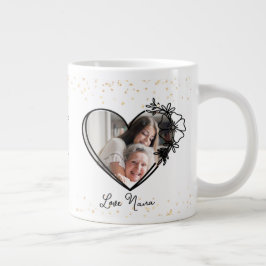 Taza De Café Gigante Valentine Para Niña Corazón Negro