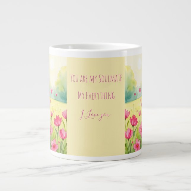 Taza De Café Gigante Valentine, You are my Soulmate, My Everything (Frente)