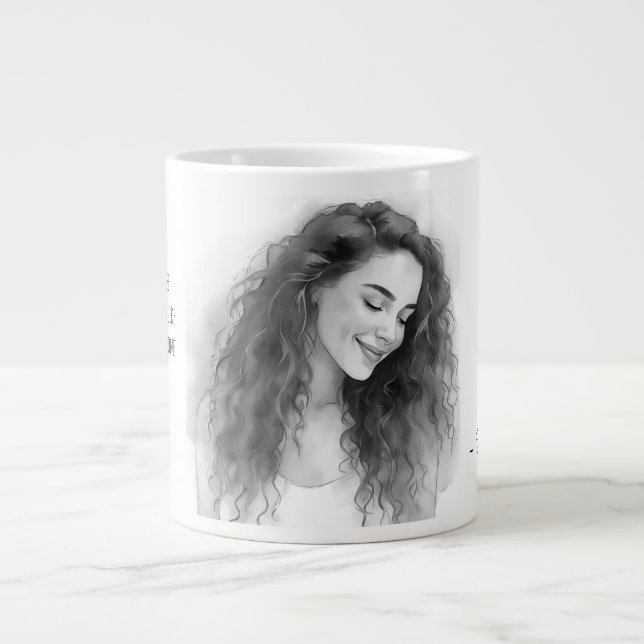 Taza De Café Gigante Valentine's Day, I love You because you make me  (Frente)