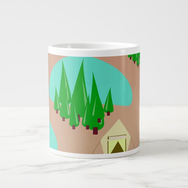 Taza De Café Gigante Vamos Camping Estilo Retro (Frente)