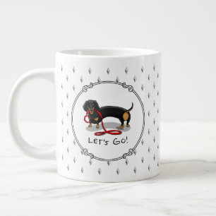 Taza De Café Gigante ¡Vamos! Perro Dachshund (negro y bronceado) Divert