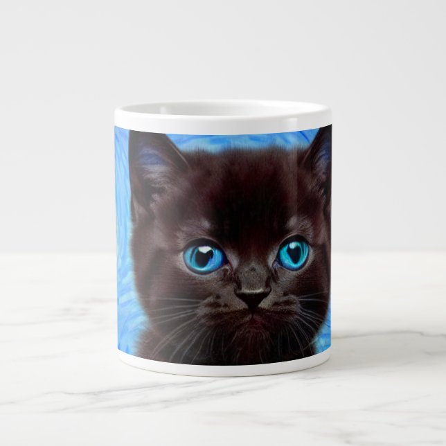 Taza De Café Gigante Van Gogh Starry Night Black Cat (Frente)