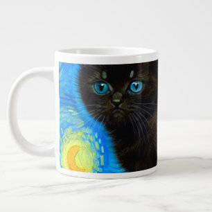 Taza De Café Gigante Van Gogh Style Starry Night Cat