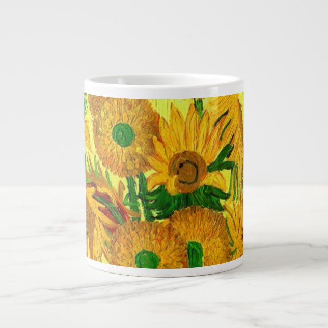 Taza De Café Gigante Van Gogh Sunflowers (Frente)