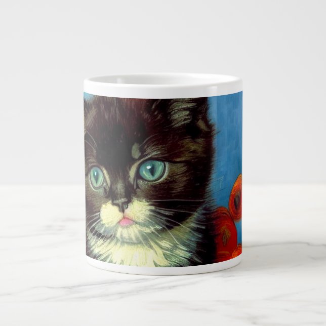 Taza De Café Gigante Van Gogh Tuxedo Cat (Frente)