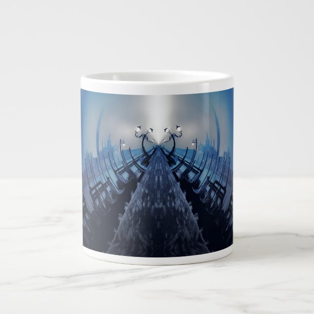 Taza De Café Gigante VANISHING VENICE Blue Gothic Gondolas (Frente)