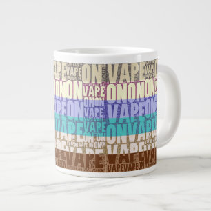 Taza De Café Gigante Vape en la turquesa del moreno de la tipografía
