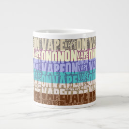 Taza De Café Gigante Vape en la turquesa del moreno de la tipografía