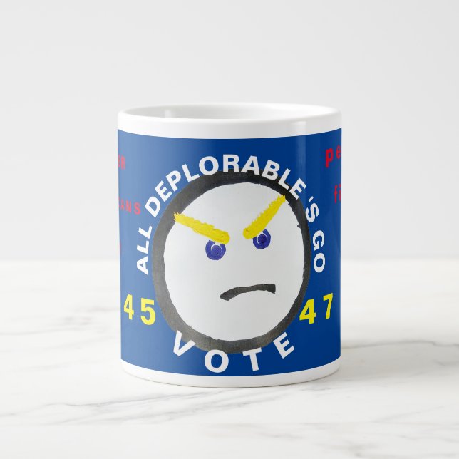 Taza De Café Gigante Vayan a votar lodo deplorable (Frente)