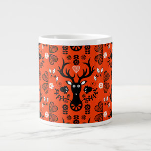 Taza De Café Gigante Venado de arte popular escandinavo moderno