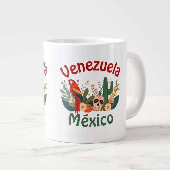 Taza De Café Gigante Venezuela ❤️ México | Diseño cultural latino (Derecha)