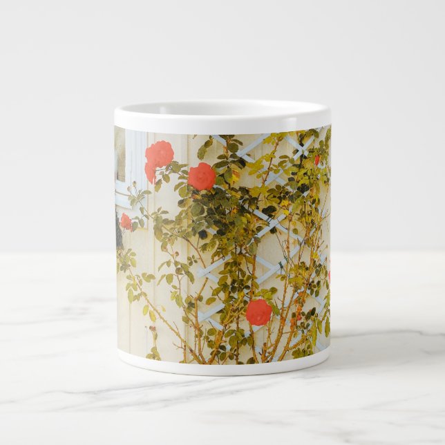 Taza De Café Gigante ventana con marco de Rosa en Gavle (Frente)