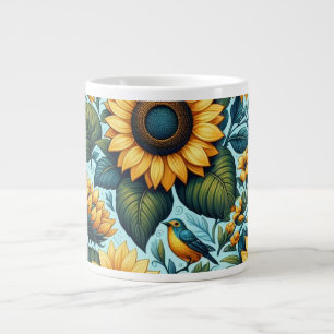 Taza De Café Gigante Verano/girasol/ave