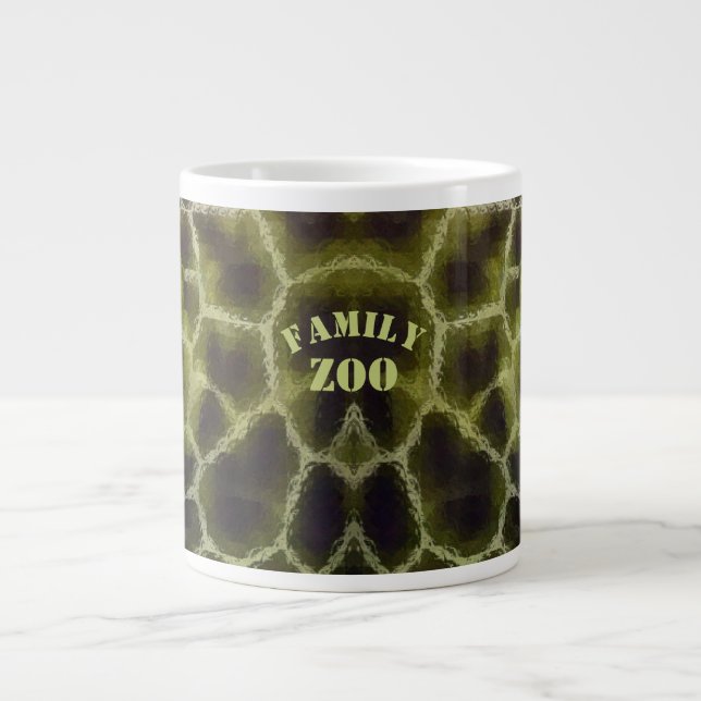 Taza De Café Gigante Verde de oliva para impresión en animales (Frente)