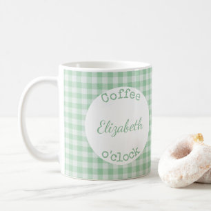 Taza De Café Gigante verde y blanco con nombre