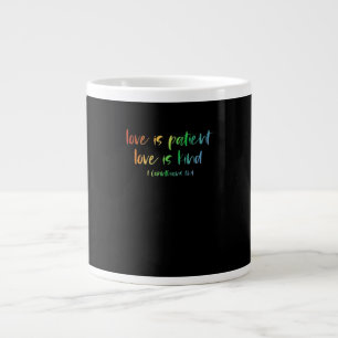 Taza De Café Gigante Versículo de la Biblia cristiana El amor es pacien