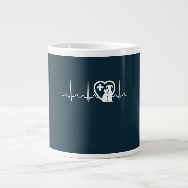Taza De Café Gigante Vet Heartbeat (Frente)