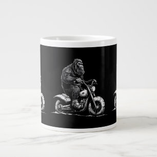 Taza De Café Gigante Viajando En Motocicleta Funny Sasquatch M