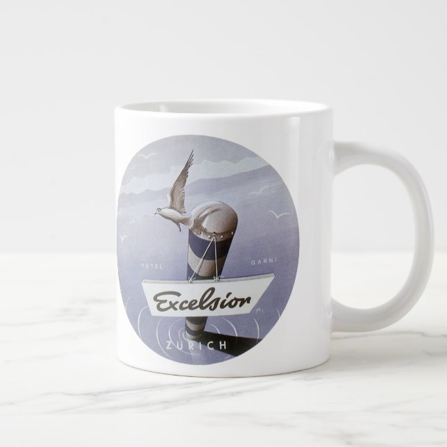 Taza De Café Gigante Viaje de época Excelsior Hotel Zurich Suiza (Derecha)