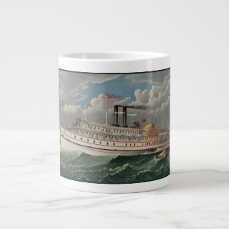 Taza De Café Gigante Viaje de NY Gran Barco de Vapor de Rueda de Paleta