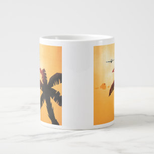 Taza De Café Gigante Viajes Antiguos, Avión Sobre Islas Hawaianas