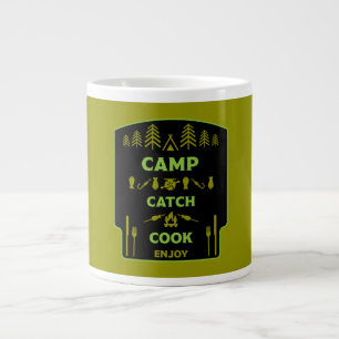 Taza De Café Gigante Viajes De Pesca De Campamento Y Captura