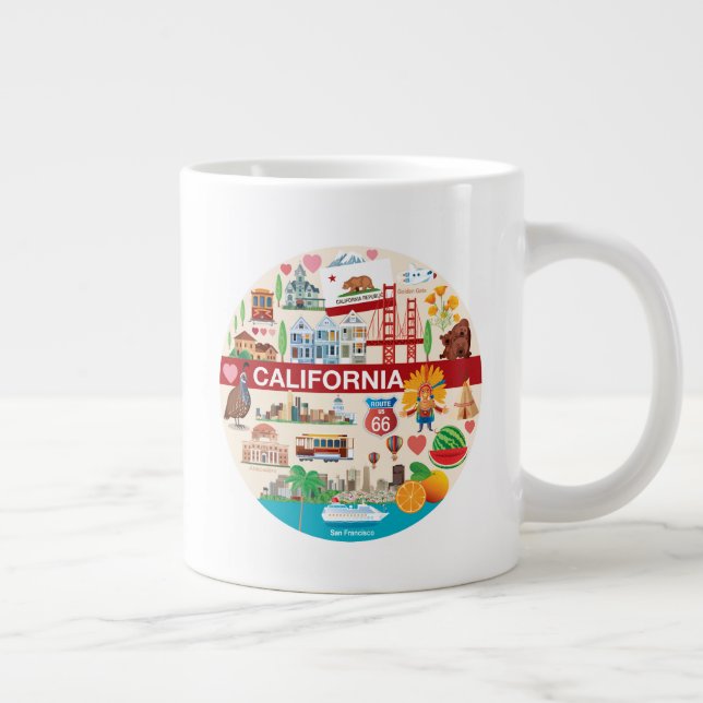 Taza De Café Gigante Viajes por California (Derecha)