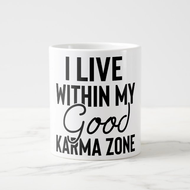 Taza De Café Gigante Vibes positivas | Cita motivacional (Frente)