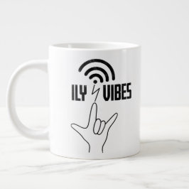 Taza De Café Gigante Vibraciones ILY - Diseño ASL
