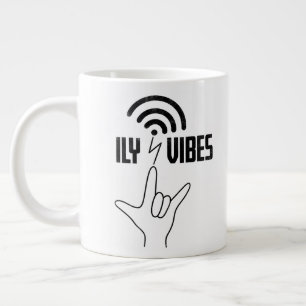 Taza De Café Gigante Vibraciones ILY - Diseño ASL 