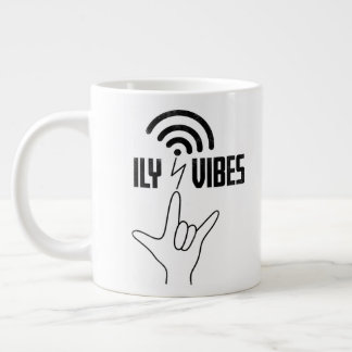 Taza De Café Gigante Vibraciones ILY - Diseño ASL