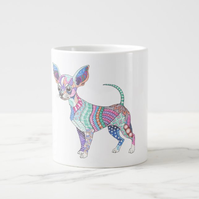 Taza De Café Gigante Vibrant Chihuahua Giant Mug (Frente)