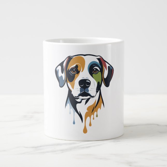 Taza De Café Gigante Vibrant Lab Pop Art (Frente)