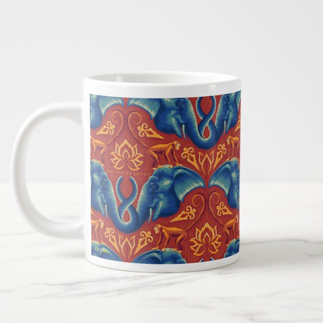 Taza De Café Gigante Vibrante patrón de taparrabos de safari - El Lotus (Izquierda)