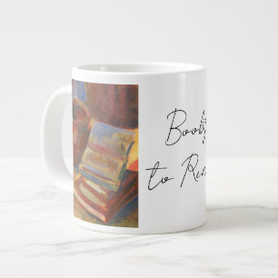 Taza De Café Gigante Vida con libros para leer pintura