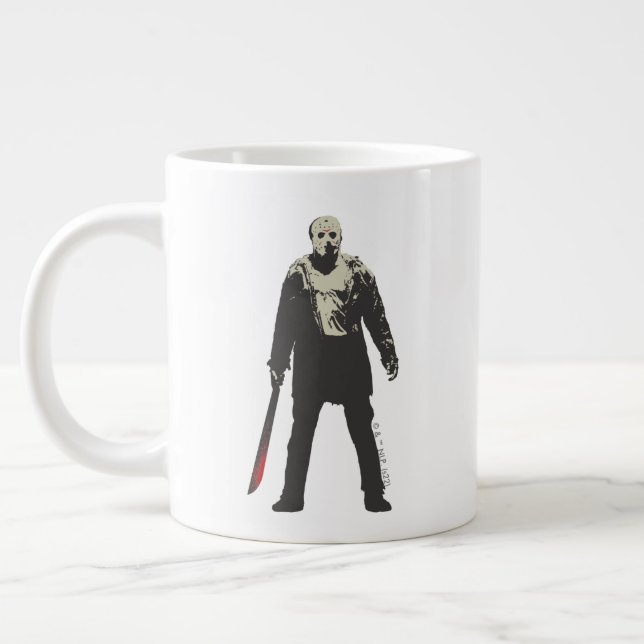 Taza De Café Gigante Viernes 13 | Arte de caracteres Jason Voorhees (Izquierda)