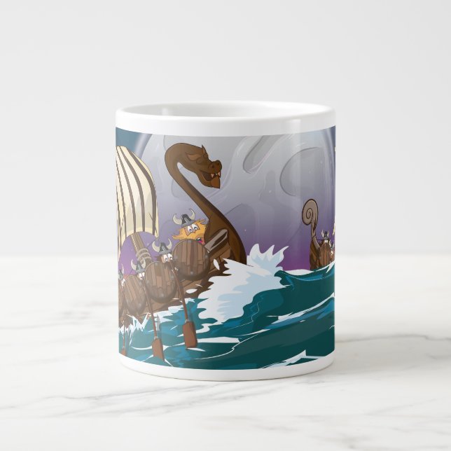 Taza De Café Gigante Viking Invasion Fleet (Frente)