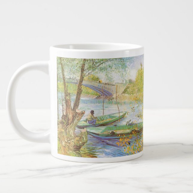 Taza De Café Gigante Vincent van Gogh Fishing in Spring, Pont de Clichy (Izquierda)