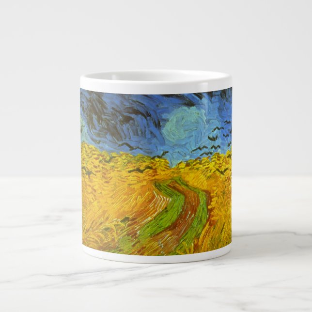 Taza De Café Gigante Vincent van Gogh Wheat Field with Crows (Frente)