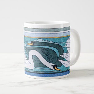 Taza De Café Gigante Vintage Art Nouveau Swans
