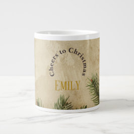 Taza De Café Gigante Vintage Christmas Mug – Classic Red & Green Cup