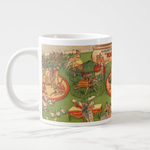 Taza De Café Gigante Vintage Christy Brothers Poster del circo animal s