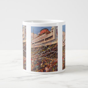 Taza De Café Gigante Vintage Cruise Ship Vacation; Bon Voyage Fiesta!